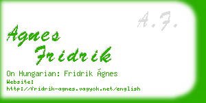 agnes fridrik business card