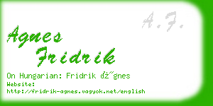 agnes fridrik business card